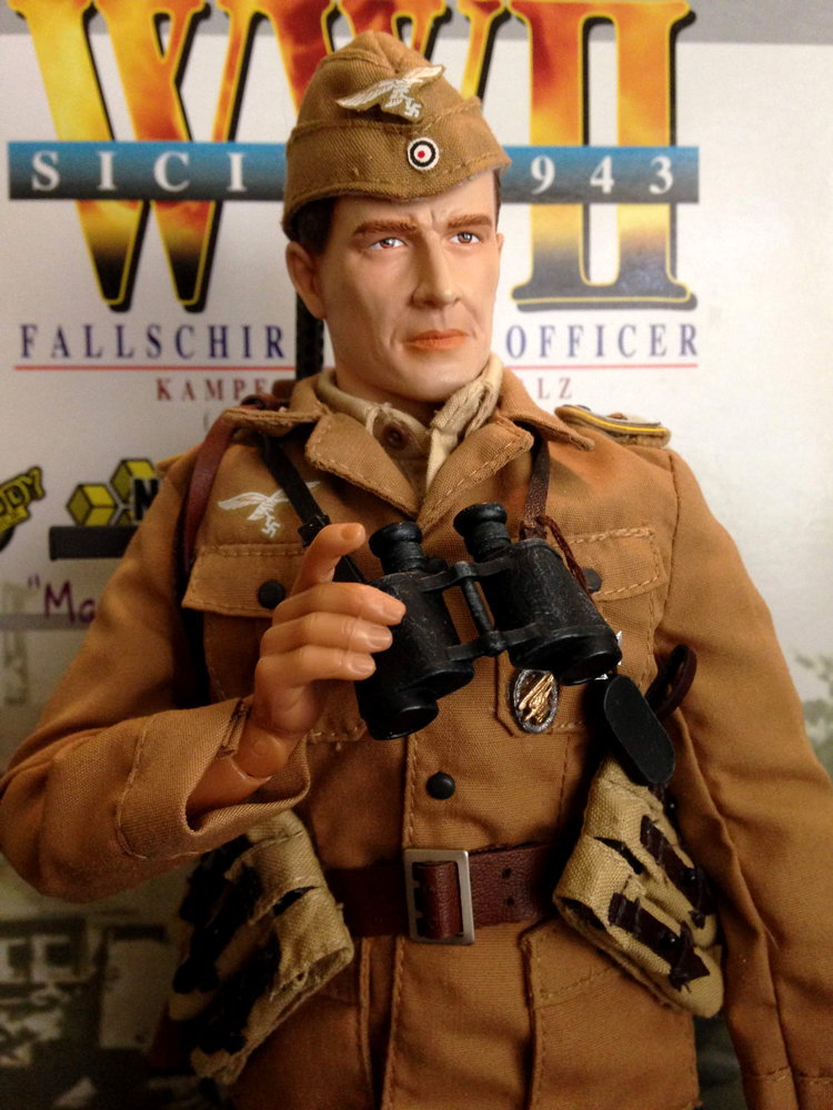 schaper holding binoculars